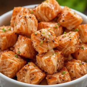 La migliore ricetta per bocconcini di salmone Bang Bang / Download immediato del PDF / Cena o antipasto facile per la famiglia / Ricetta della mamma / Scheda ricetta stampabile