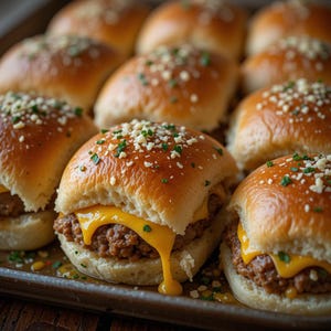 Garlic Parmesan Cheeseburger Bombs Recipe PDF | Easy Stuffed Dinner Rolls | Savory Party Snack | Instant Digital Download