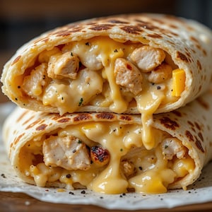 Best Recipe for Cheesy Garlic Chicken Wraps | Easy Dinner Recipe | Instant Digital PDF Download