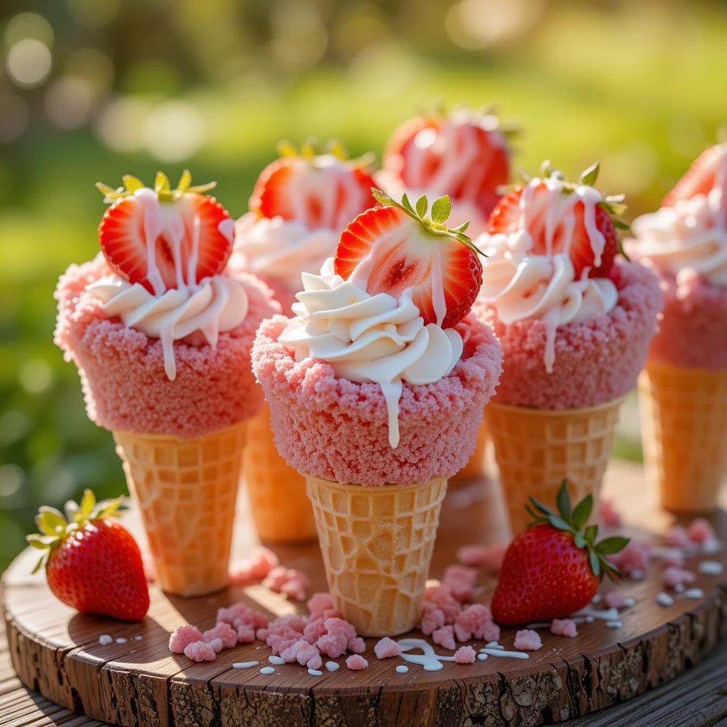 Best Strawberry Crunch Cheesecake Cones Recipe – Instant Download, Easy & Delicious Dessert