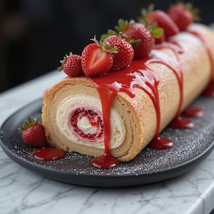 Strawberry Shortcake Cheesecake Roll Recipe: Elegant Dessert (Digital PDF Download