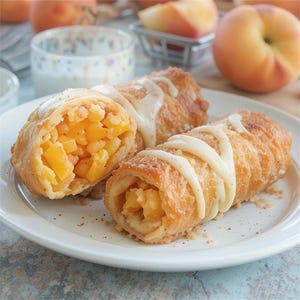 Best Peach Cobbler Egg Rolls Rezept - Sofortiger PDF-Download, knuspriges Dessert-Leckerli, einfach von den Südstaaten inspirierte Süßigkeit