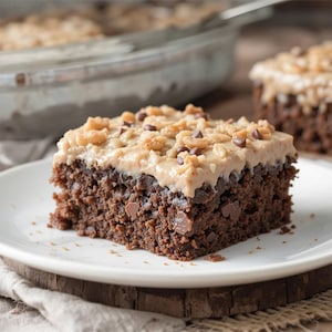 German Chocolate Poke Cake Recipe: Moist Coconut Pecan Dessert (PDF Download)