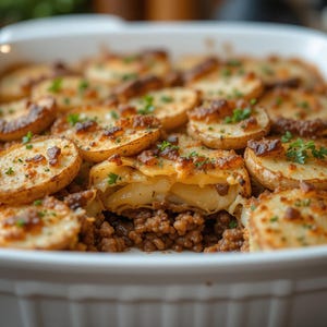 LA MEJOR RECETA de Cazuela de Papas con Hamburguesa y Queso / Descarga instantánea en PDF / Cena fácil y reconfortante / Comida favorita de la familia / Receta digital