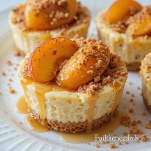 Beste recept voor mini-perzik-cheesecakes – direct download, hapklaar romig en fruitig dessert
