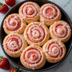 Strawberry Cheesecake Sweet Rolls Recipe: Easy Homemade Baking (PDF Download)