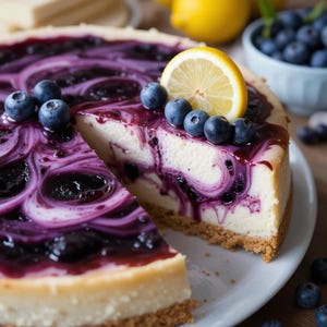 Best Lemon Blueberry Swirl Cheesecake Recipe – Instant PDF Download, Creamy Fruity Dessert, Easy Gourmet Bake