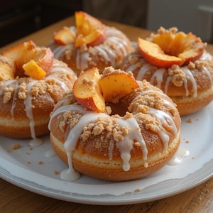 Peach Cobbler Käsekuchen Donuts Rezept PDF | Klassische südlich inspirierte Leckerei | Einfaches Party-Dessert | Sofortdownload | Druckbares Rezept