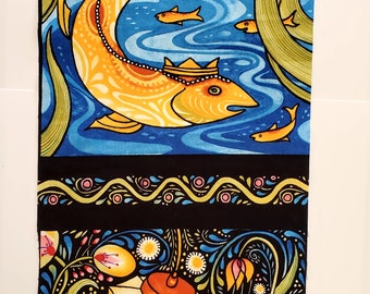 King Koi Lantern Quilt Panel 23"