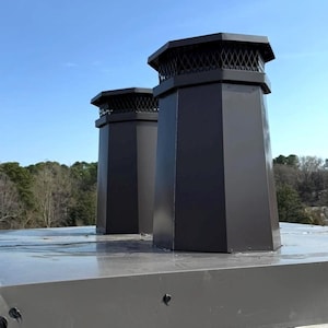 Modern skorstensgryta i aluminium – 34” arkitektonisk skorstenshatt, svart/brons/kopparfinish