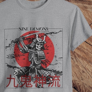 Samurai Skeleton T-Shirt: Anime Warrior, Japanese Skull Graphic Tee