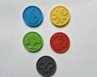 Set of 25 mana markers for Magic The Gathiering (MTG)