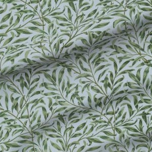 Panneau de rideau ou cantonnière - Fabriqué à la main à l&#39;aide de parures de fenêtre en tissu de coton « William Morris Willow Bough - bleu original vintage ». Fabriqué à la main