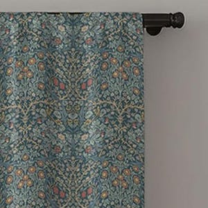 One Curtain Panel or Valance - Handmade using &quot;Blackthorn - Indigo&quot; Fabric designed by William Morris & Co. - Window Treatments