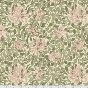 Cascade Roman Shade - Handmade using "Honeysuckle - Green" Fabric designed by William Morris & Co. - Window Treatments, made in Ohio