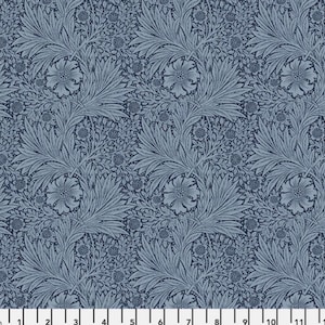 Cascade Roman Shade - Handmade using &quot;Marigold - Navy&quot; Fabric designed by William Morris & Co. - Window Treatments, made in Ohio