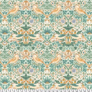 Cascade Roman Shade - Handmade using "Strawberry Thief - Mint" Fabric designed by William Morris & Co. - Window Treatments