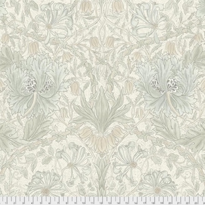 Cascade Roman Shade - Handmade using "Pure Honeysuckle and Tulip - Ivory " Fabric designed by William Morris & Co. - Window Treatments