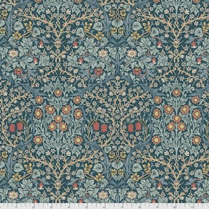 Cascade Roman Shade - Handmade using &quot;Blackthorn - Indigo&quot; Fabric designed by William Morris & Co. - Window Treatments, made in Ohio