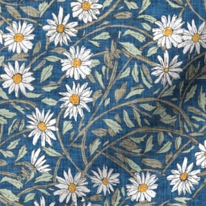 Cascade Roman Shade - Handmade using "Paper Daisy Cobalt Blue" Fabric designed by Nouveau Bohemian - Window Treatments, made in Ohio