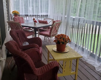 Sheer Outdoor Curtain Panel - Handmade using "Mosquito Netting" Fabric - Patio enclosing weather resistant curtain panels - Made to Order