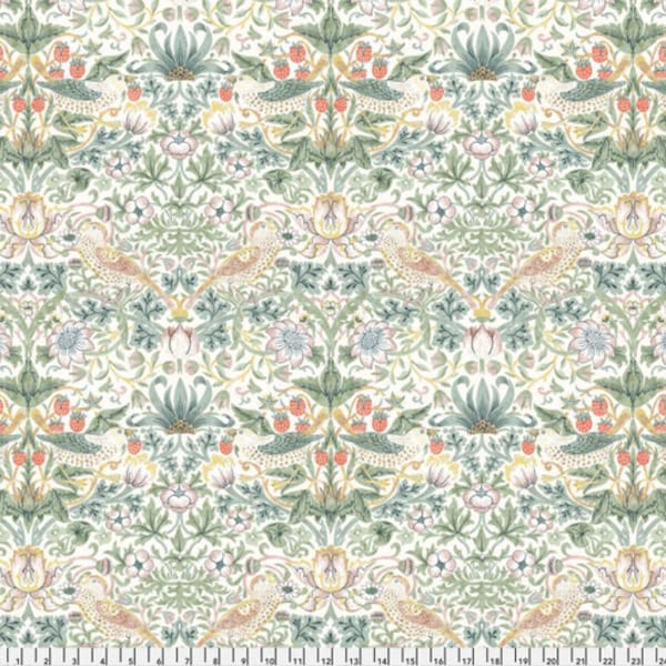 One Pillow Cover - Handmade using "Strawberry Thief - Olive" Fabric designed by William Morris & Co - Home Decor, made in Ohio