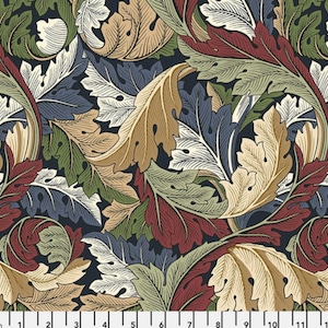 Cascade Roman Shade - Handmade using "Acanthus - Ink" Fabric designed by William Morris & Co. - Window Treatments