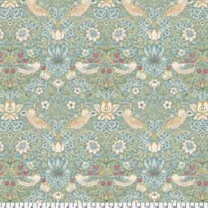 Cascade Roman Shade - Handmade using "Strawberry Thief - Aqua" Fabric designed by William Morris & Co. - Window Treatments