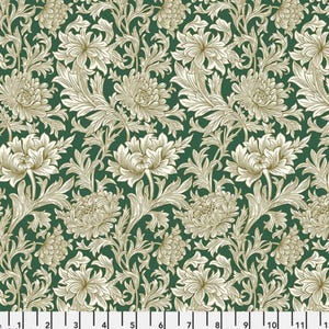 Cascade Roman Shade - Handmade using "Chrysanthemum Toile - Forest" Fabric designed by William Morris & Co. - Window Treatments