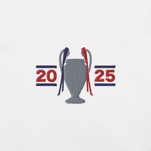 Vencedores da Liga dos Campeões do PSG | Camiseta Bordada Minimalista