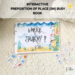 Interactive Shark Family Book: Preposition of place ON, Learning and Speech Therapy Aid