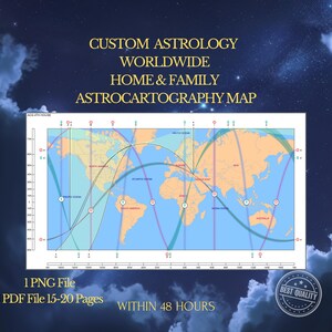 Haus & Familie Astrokartographie Lesung, Beste Orte für Wurzeln, Zugehörigkeit, Komfort, Mondlinien, Umzug Astrologie Karte