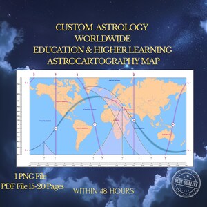 Astrokartographie-Lesung, beste Orte für Studium, Weisheit, akademisches Wachstum, geistige Erweiterung, Verlagerungskarte
