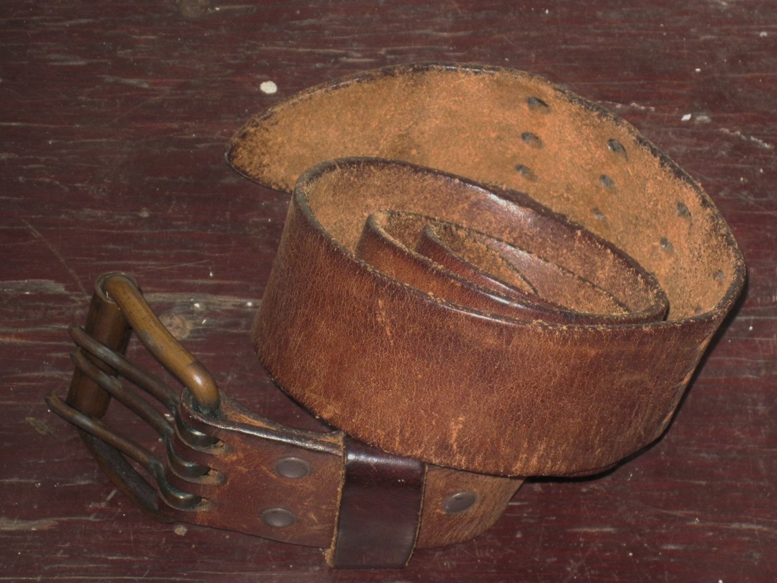 Rare Three Prong Vintage Leather Belt/WW2 Etsy
