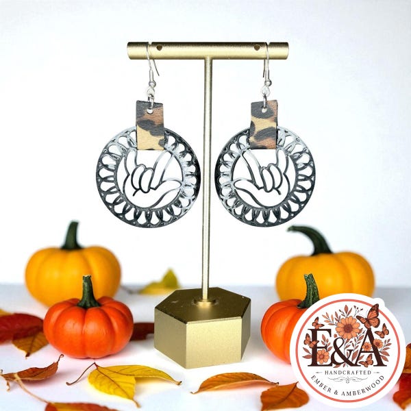 ASL I Love You Earrings | Sign Language Jewelry, Deaf Awareness Gift, Handmade