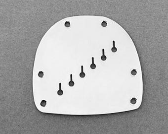 Jaguar or Jazzmaster Hardtail Fixed Bridge Stop Tailpiece Plate - Straight or Staggered - Chrome