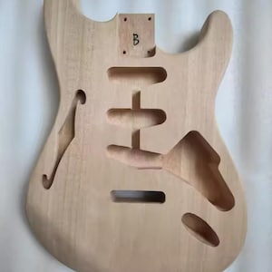 Thinline Strat Electric Guitar Body- unfinished for project build