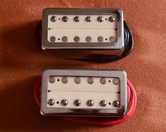 Univox Hi-Flier Style Humbucker Electric Guitar Pickup Set In Clear or White
