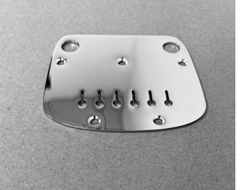 Mustang Hardtail Fixed Bridge Stop Tailpiece Plate - Chrome