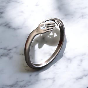 925 Sterling Silver Heart Hand Ring, Friendship Ring, Claddagh Ring, Silver Ring, I Love You Ring