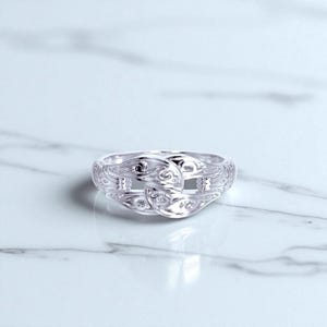 Handmade Sterling Silver Viking Knot Ring, Celtic Jewelry