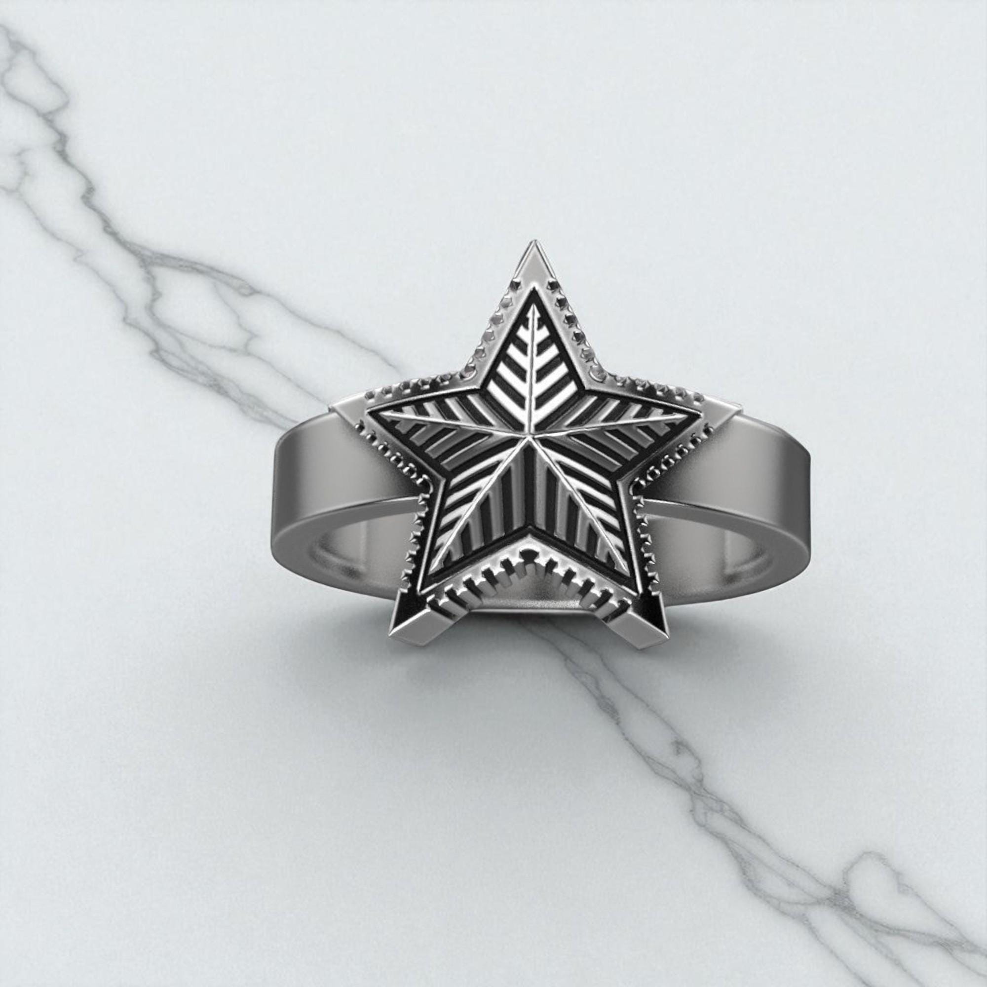 RYOKU 星のリング 希少シルバーリングNEW MILITARY STAR SILVER RING