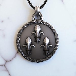 Sterling Silver Fleur de Lis Pendant Necklace: Royal Lily Jewelry