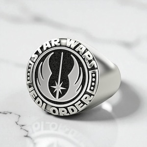 Galactic Symbol Silver Ring – 925 Sterling Handmade Signet Ring with Sci-Fi Inspired Design, Unique Statement Jewelry for Men and Women