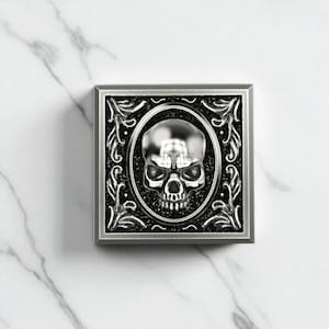 Silver Skull Head Ring – 925 Sterling Silver Gothic Skull Design, Handmade Biker Style Accessory for Men, Bold Statement Fashion
