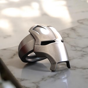 Iron Hero Mask Ring: 925 Sterling Silver, Bold Statement Jewelry, Inspired Superhero Design, Handmade Unisex Jewelry, Iron Hero Silver Ring