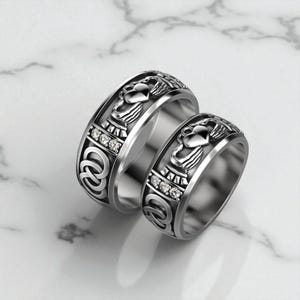 Claddagh Silver Ring – 925 Sterling Silver Love Friendship Loyalty Band, Irish Promise & Wedding Ring, Celtic Heritage Jewelry Gift