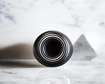 Hypnotic Spiral Ring, Mens Sterling Silver Optical Illusion Band, Modernist Statement Jewelry, Abstract Vortex Ring, Unique Gift for Him