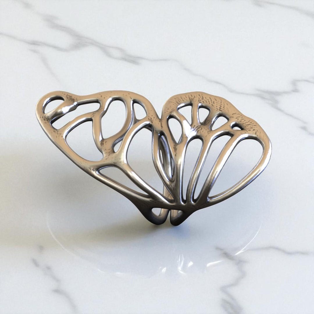 Butterfly Wing 925 Sterling Silver Ring, Openwork Jewelry - Etsy