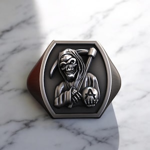 Grim Reaper Ring, Reaper Ring, Azrael Ring Sterling Silver, Angel Of Death Ring, Santa Muerte Ring, Santa Muerte Ring, Sons Of Anarchy Ring